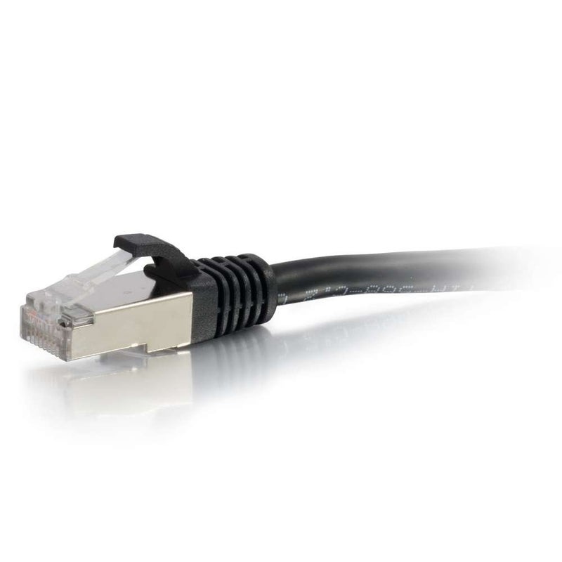 C2G Legrand Cat6 Ethernet Cable, Snagless Shielded Cat6a Patch Cable, Black Network Patch Cable, 2 Foot Snagless STP Ethernet Cable, 1 Count, C2G 00809 - Image 1